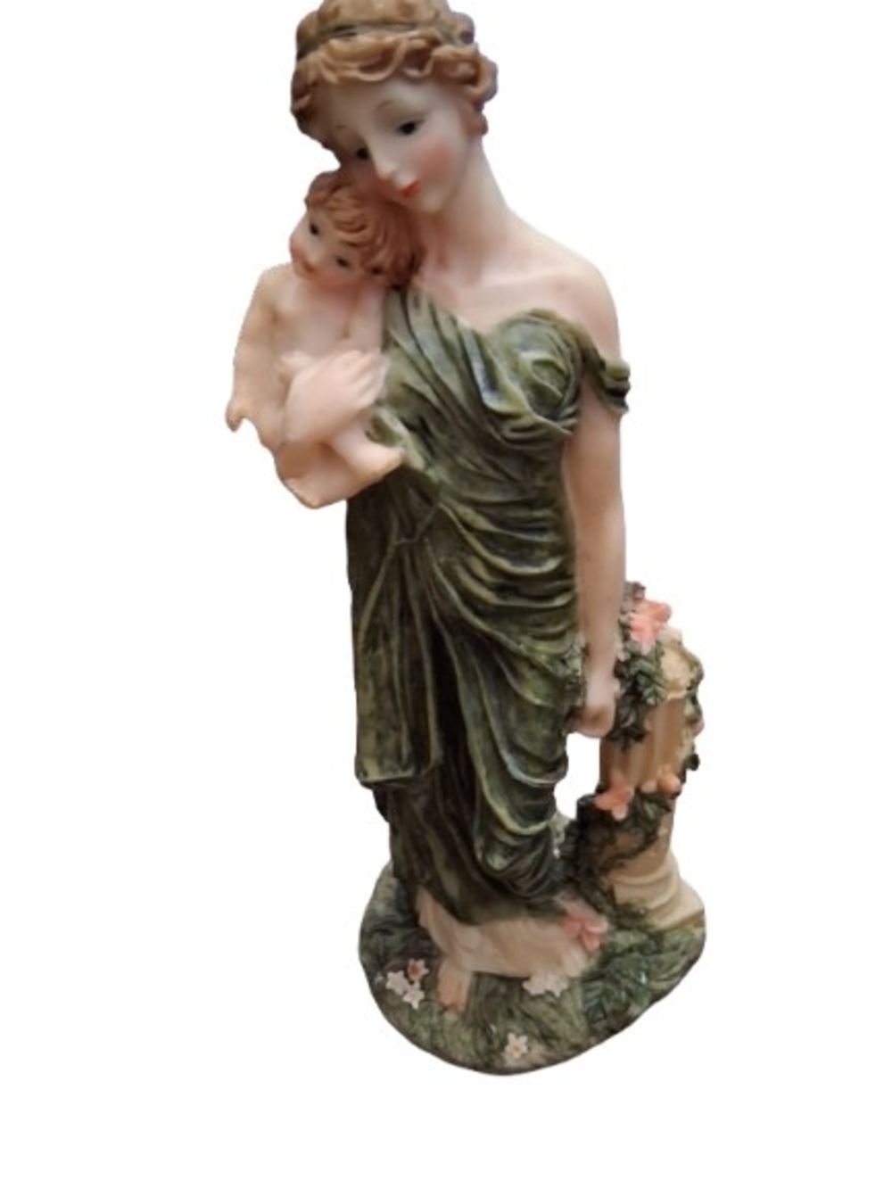 VTG Madonna & Child figurine appears as resin statue depicting a mother & child,